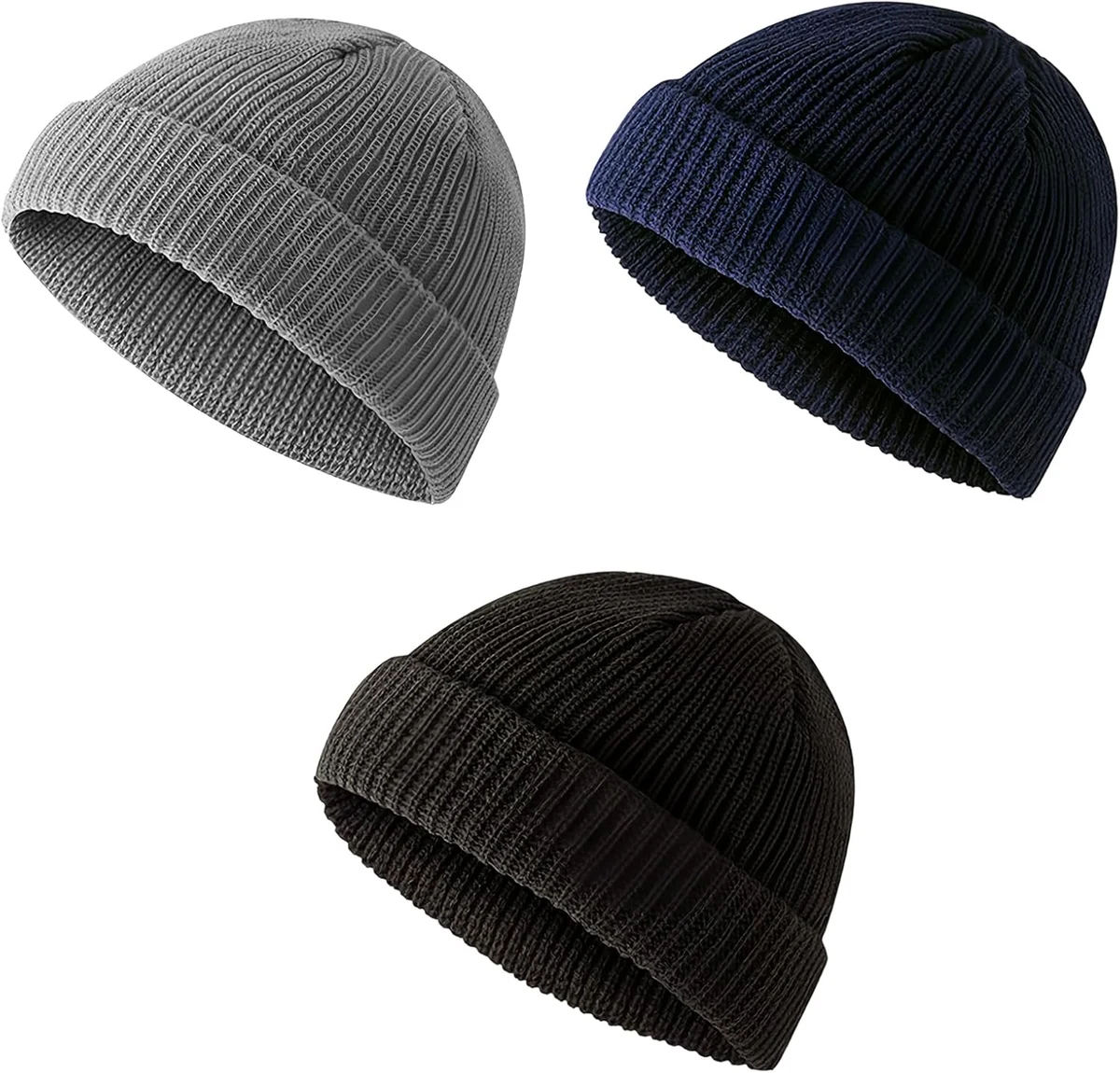 Makoto Nobu, lot de 3 bonnets de marin tricotés