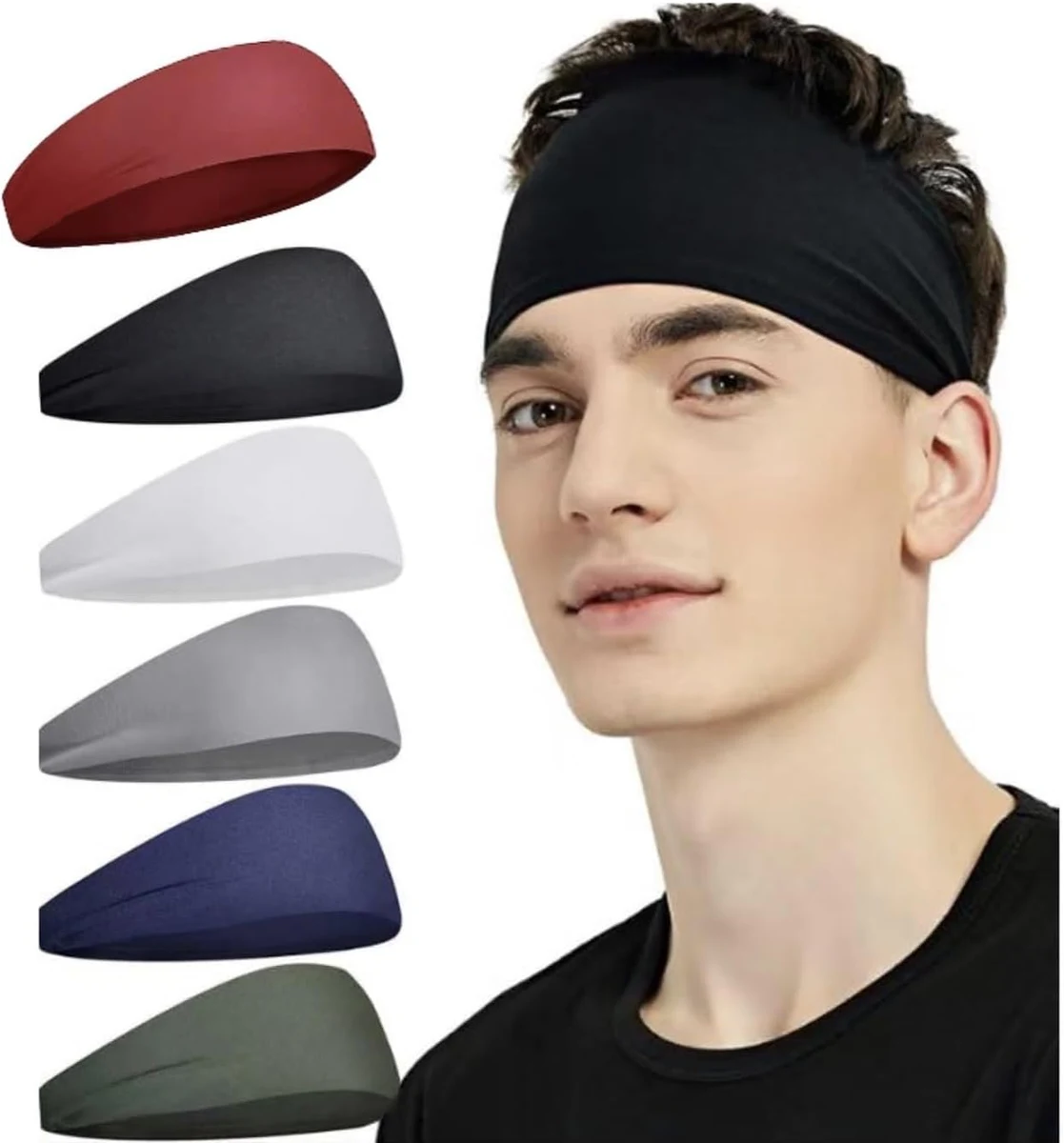 Serre Tete Homme，Bandana Homme，Chaque Paquet De 6 Attaches pour Cheveux d'hommes Et D'Attaches pour Cheveux De Femmes, Transpirantes Et Respirantes